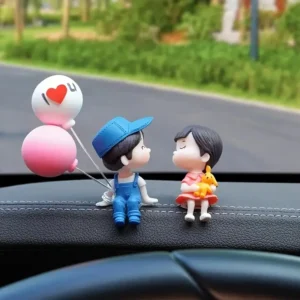 [Cute Cartoon] Car Decoration Cute Cartoon Couples Action Figure Figurines Balloon Ornament Auto Interior Dashboard Accessories | Car Accessories For Girls Gifts