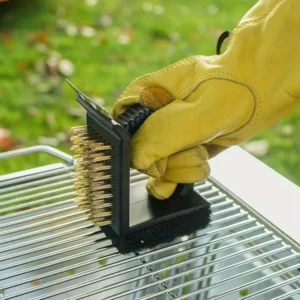 Heavy-Duty 3-in-1 BBQ Grill Brush with Copper Wire Bristles