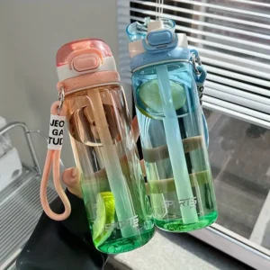 Gradient color transparent water bottle