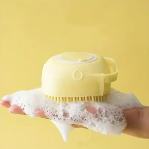 Multifunctional Silicone Bath Massage Brush with Built-In Space to Store Shower Gel