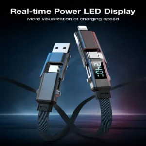 [High-Speed Charging Cable] Macha 240W MAX 5A 4-in-1 High-Speed Charging Data Cable with Real-Time Digital Display