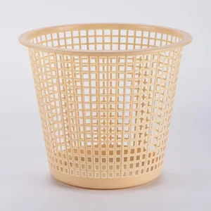 White Plastic Hollow-Out Trash Can for Home