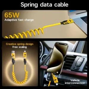 1pc/2pcs/4pcs 65W High-Speed Charging Cable 65W universal 4-in-1 high-speed charging data cable