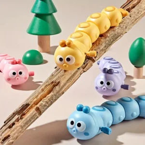 Vibrant Colorful Wind-Up Caterpillar Toy