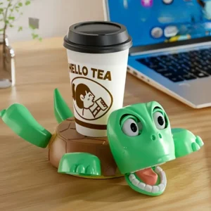 [Fun Turtle Coaster] Anti-slip, Heat-resistant 1pc Shocking Turtle Coaster | Colorful Green Plastic Novelty Coaster for Parties, Funny Gift and Home/Office Decoration, Turtle-themed Trinket, Festival Gift, 2 colors available