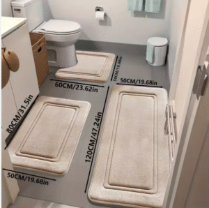 3pcs, Super Absorbent Bath Mat, Non-slip Bathroom Floor Mat,