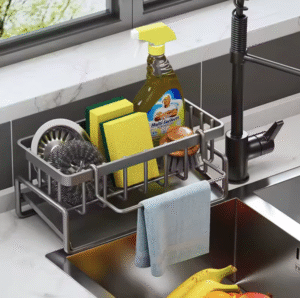 Plastic Kitchen Sink Organizer Set Faucet Hanging Storage Rack,